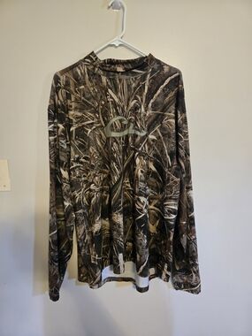 Drake Men's Realtree-Style Camo Long Sleeve Shirt - Brown/Green